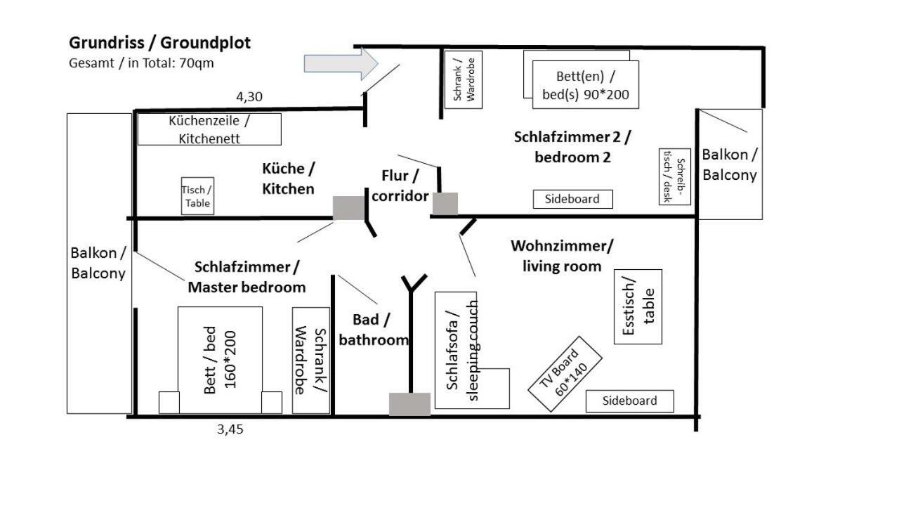 Zentrale 3 Zimmer Altbauwohnung Mit Balkon フレンスブルク エクステリア 写真